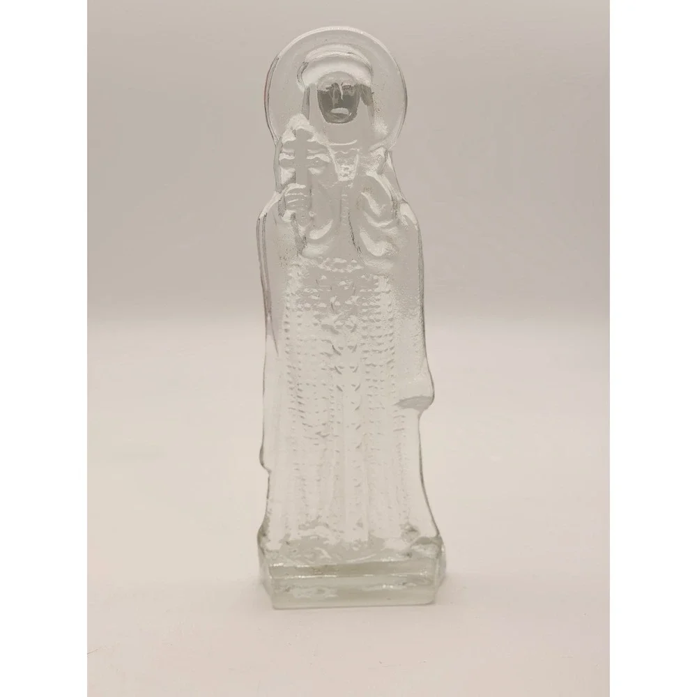 Neman Glassworks Belarus St Euphrosyne Polotsk Hand Pressed Art Glass Icon 11.5